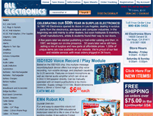 Tablet Screenshot of allelectronics.com